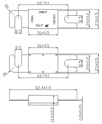 Υψηλής τάσης αυτοκίνητη θρυαλλίδα DC32V DC58V DC80V για τη χαμηλή σπάζοντας θρυαλλίδα ικανότητας